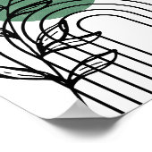 Sage Green Mid-Century Botanische Geometric Poster (Hoek)