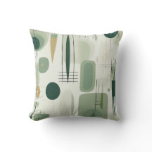 Sage Green Mid Century Modern Abstract