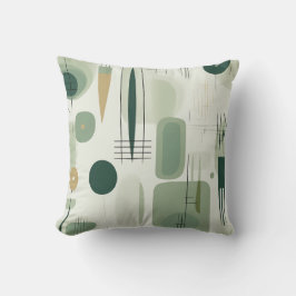 Sage Green Mid Century Modern Abstract Kussen