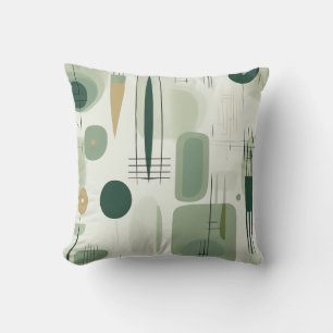 Sage Green Mid Century Modern Abstract Kussen