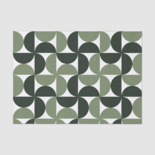 Sage Green Mid Century Modern Patroon Tissuepapier