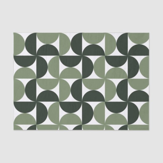 Sage Green Mid Century Modern Patroon Tissuepapier (Voorkant)