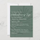 Sage Green Minimal Celebration of Life Invitation (Devant)