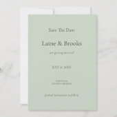 Sage Green Minimal Save the Date Card (Voorkant)