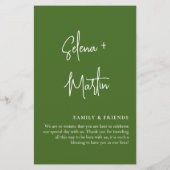 Sage Green Minimal Wedding Events Tijdlijn (Achterkant)