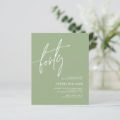 Sage Green Minimalist 40th Birthday Invitation (Staand voorkant)
