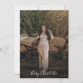 Sage Green Minimalist Boho Baby shower Kaart (Achterkant)