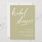 Sage Green Minimalist Bridal Shower Invitation (Devant)