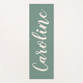 Sage Green Minimalist Calligraphy Personalized Yogamat (Voorkant)