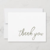 Sage Green Minimalist Dank u Bedankkaart (Voorkant)