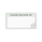 Sage Green Minimalist Deliver Ship To Shipping Etiket (Voorkant)