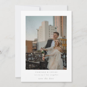 Sage Green Minimalist Elegant Photo Save the date Kaart
