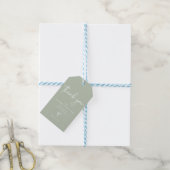 Sage Green Minimalist Modern Boho Baby shower Cadeaulabel (Met Touw)