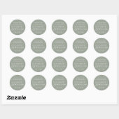 Sage Green Minimalist Monogram Huwelijk Dank u Ronde Sticker (Vel)