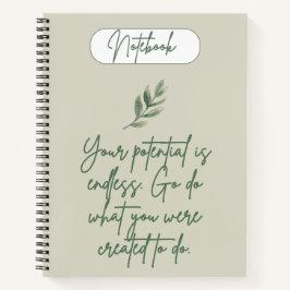Sage Green Minimalist Spiral Notebook Notitieboek