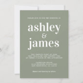 Sage Green Minimalist Wedding Invitation (Devant)