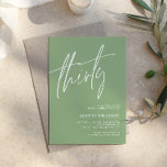 Sage Green Minimaliste 30e anniversaire Invitation<br><div class="desc">*** Veuillez saisir H012 dans la recherche de magasin pour trouver tous les articles correspondants *** Ou visitez notre collection minimaliste Sage Green. *** Ce design de haute qualité est facile à customiser pour correspondre à vos couleurs, styles et thèmes mariages. Pour plus de personnalisation, cliquez sur le lien "Modifier...</div>