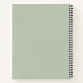 Sage Green Minimalistical Simple Recipe Book Notitieboek (Achterkant)