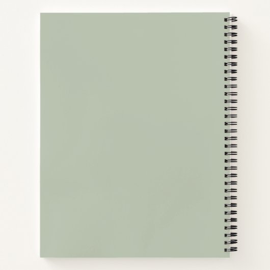 Sage Green Minimalistical Simple Recipe Book Notitieboek (Achterkant)