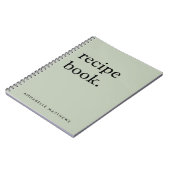 Sage Green Minimalistical Simple Recipe Book Notitieboek (Linkerzijde)
