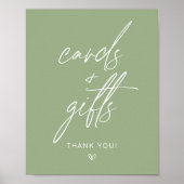 Sage Green Minimalistische Kaarten & Cadeaus Bord Poster (Voorkant)