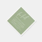 Sage Green Minimalistische Leuke Feiten Trouwserve Servet (Hoek)