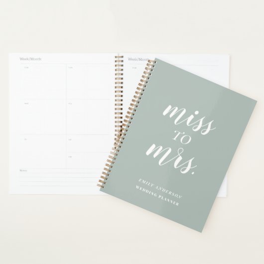 Sage Green Miss tegen Mrs Wedding Planner (Display)