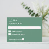 Sage Green MOD Calligraphie no Repas RSVP (Debout devant)