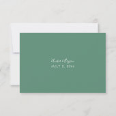 Sage Green MOD Calligraphie no Repas RSVP (Dos)