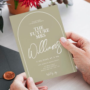 Sage Green Modern Arch Minimalist Vrijgezellenfees Kaart