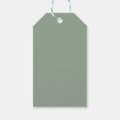 Sage Green Modern Arch Script Minimalist Baptisme Cadeaulabel (Achterkant)