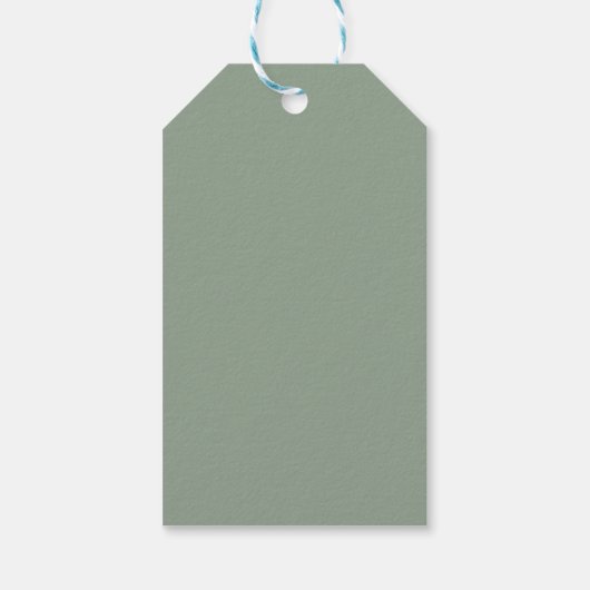 Sage Green Modern Arch Script Minimalist Baptisme Cadeaulabel (Achterkant)