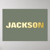 Sage GREEN Modern Bold EDITABLE Folie Afdrukken (Voorkant)