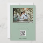 Sage Green, Modern Botanisch Groen QR-code Save The Date (Achterkant)
