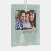 Sage green Modern Kerstbomen Foto Glas Ornament (Voorkant Rechts)