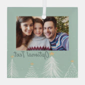 Sage green Modern Kerstbomen Foto Glas Ornament (Achterkant)