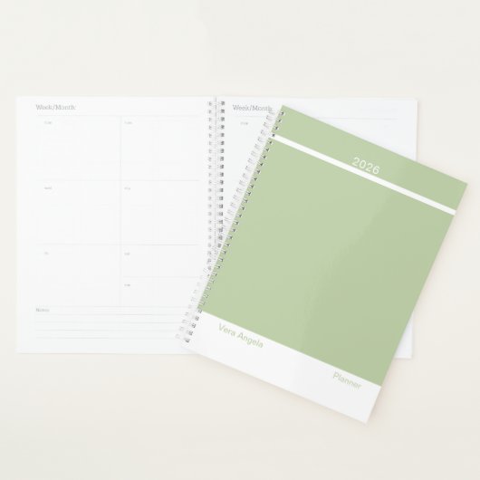 Sage Green Modern Layout Large Planner (Display)