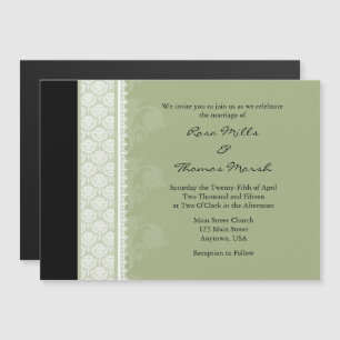 Sage Green Modern Magnetic Wedding Invitation Magnetische Uitnodiging