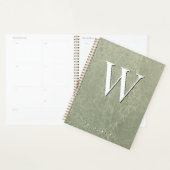 Sage Green Modern Marble Monogram Planner (Display)