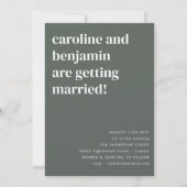 Sage Green Modern Minimalist All in One Wedding Kaart (Voorkant)