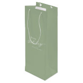 Sage Green Modern Minimalist Happy Holidays Wijn Cadeautas (Achterkant Gekanteld)