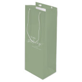 Sage Green Modern Minimalist Happy Holidays Wijn Cadeautas (Voorkant Gekanteld)