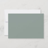 Sage Green Modern Minimalist I Wedding RSVP Kaart (Achterkant)