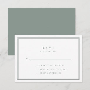 Sage Green Modern Minimalist I Wedding RSVP Kaart