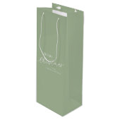 Sage Green Modern Minimalist Merry Christmas Wijn Cadeautas (Voorkant Gekanteld)
