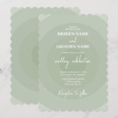Sage Green Modern Monogram Weddenschap Kaart (Voorkant / Achterkant)