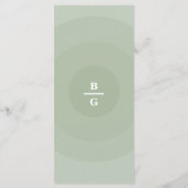Sage Green Modern Monogram Weddenschap Menu (Achterkant)