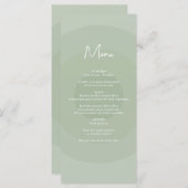 Sage Green Modern Monogram Weddenschap Menu (Voorkant / Achterkant)