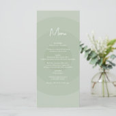 Sage Green Modern Monogram Weddenschap Menu (Staand voorkant)