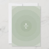 Sage Green Modern Monogram Weddenschap Save The Date (Achterkant)